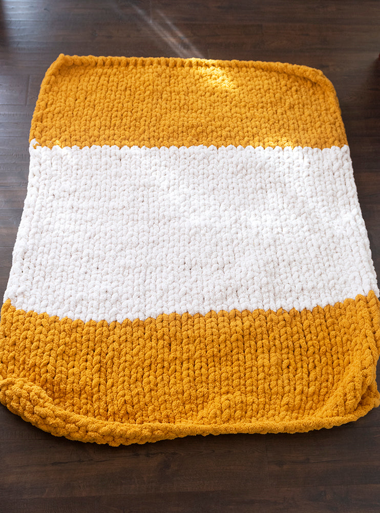 Gold and White Blanket